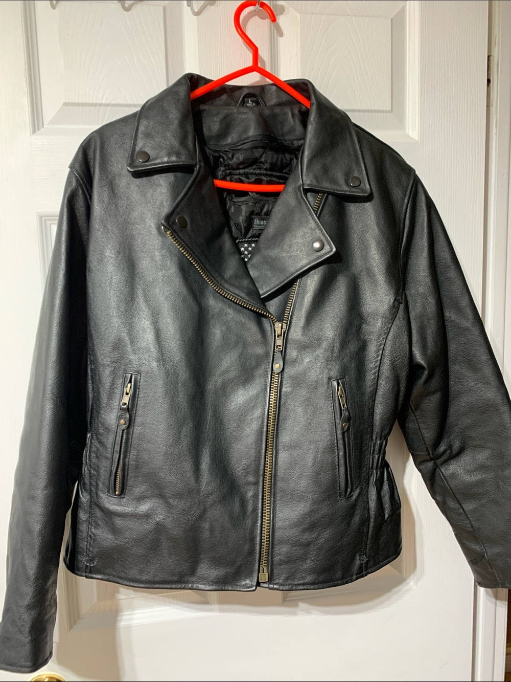 Dream Apparel Genuine Leather Motorcycle Jacket – Women's Large